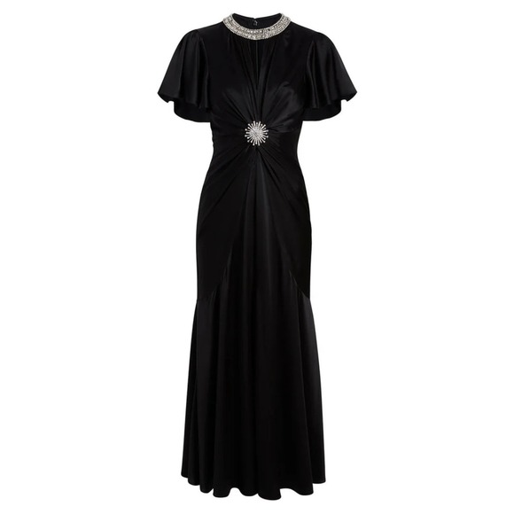 Cinq A Sept $795 NWT Sharma Embellished Silk Gown With Crystals 00 - Picture 1 of 8